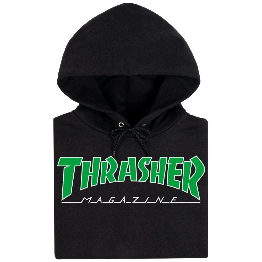 THRASHER - Outlined Hood - BLACK/GREEN