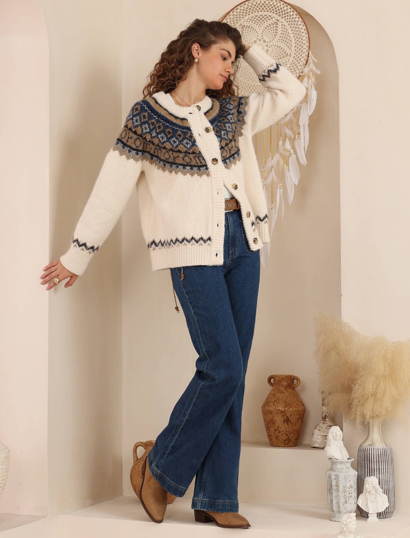 IRIS MAXI - Woodstock Cardigan - NAVY