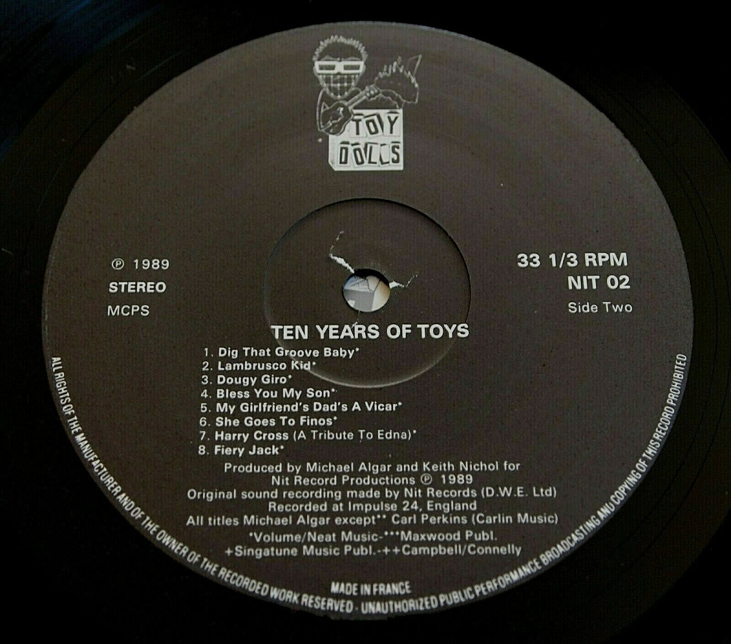 TOY DOLLS - TEN YEARS OF TOYS LP Best Of Album Rare Punk 1989 Original