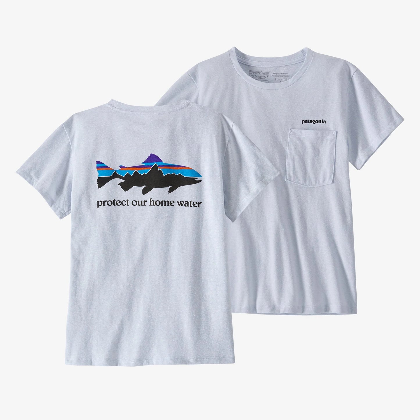 PATAGONIA - W's Home Water Trout Pocket Responsibili-Tee - White