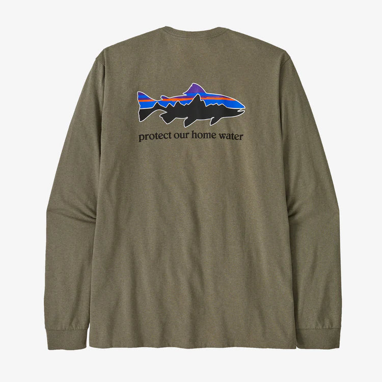 PATAGONIA - Men's L/S Home Water Trout Responsibili-Tee® - RIVER ROCK GREEN
