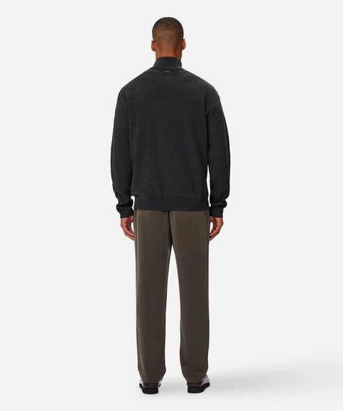 INDUSTRIE - The Lakewood Zip Neck Knit - CHAR 20