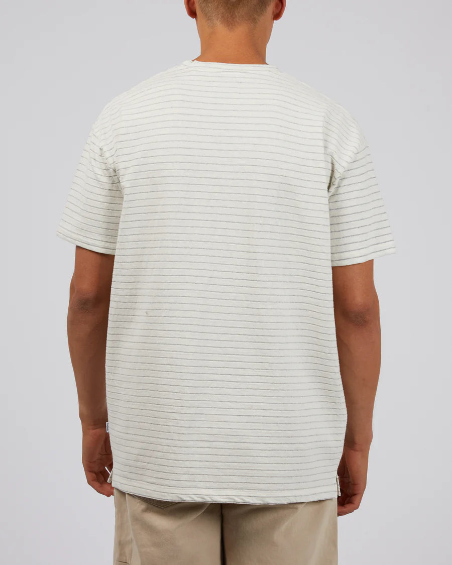 SILENT THEORY - Hugo Stripe Tee - WHITE