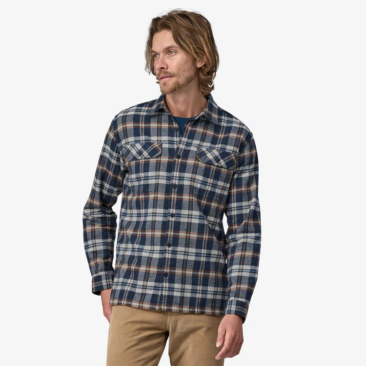 PATAGONIA - M's L/S Organic Cotton MW Fjord Flannel Shirt - NEW NAVY