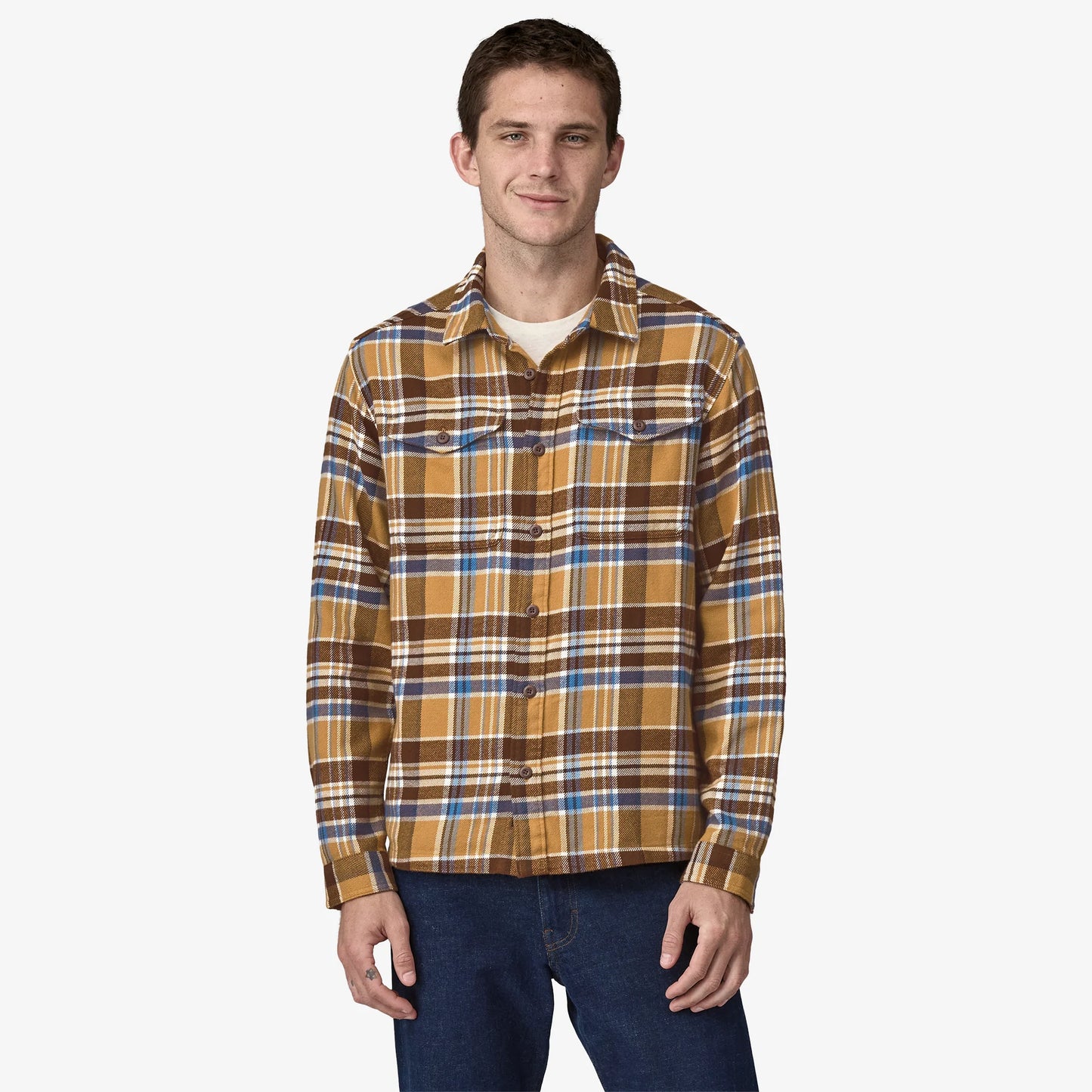 PATAGONIA - M's L/S Fjord Flannel Shirt - ADVENTURE PUFFERFISH GOLD