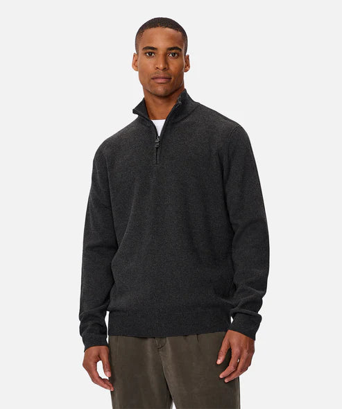 INDUSTRIE - The Lakewood Zip Neck Knit - CHAR 20