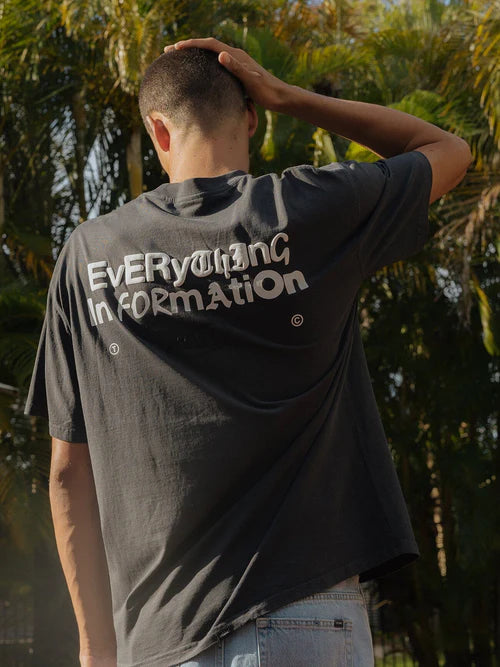 THRILLS - CHAIN OF FORMATION BOX OVERSIZE FIT TEE - Dark Charcoal