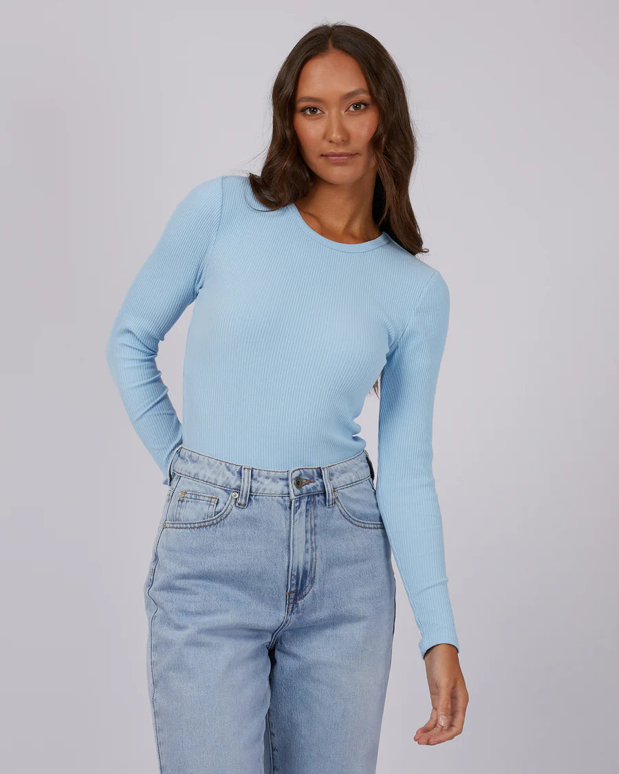 SILENT THEORY - Rib Long Sleeve - SKY BLUE