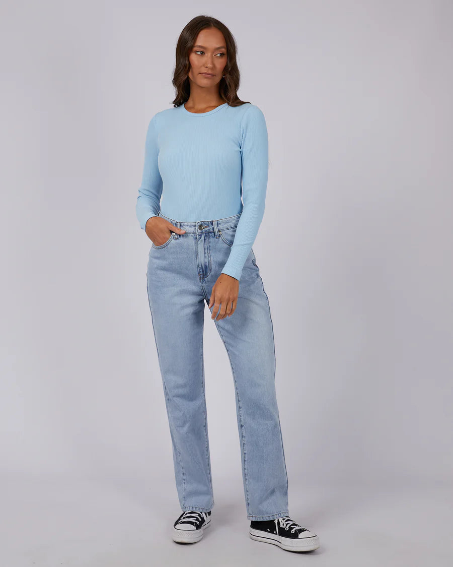 SILENT THEORY - Rib Long Sleeve - SKY BLUE