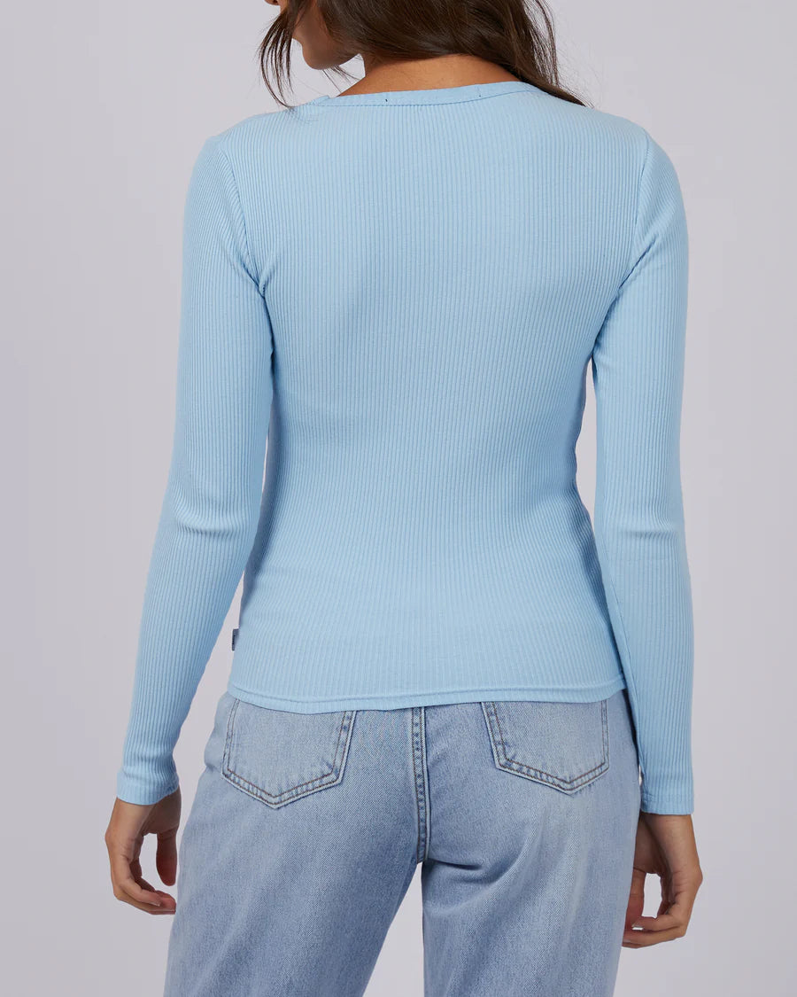 SILENT THEORY - Rib Long Sleeve - SKY BLUE