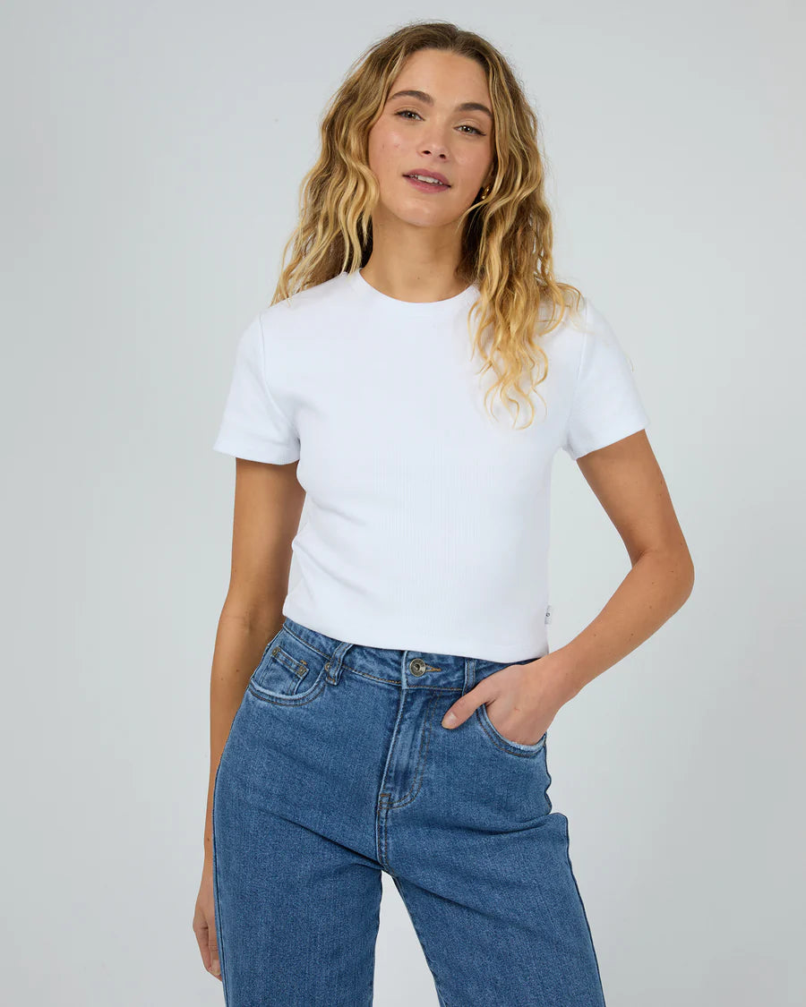 SILENT THEORY - Bella Crop Tee White