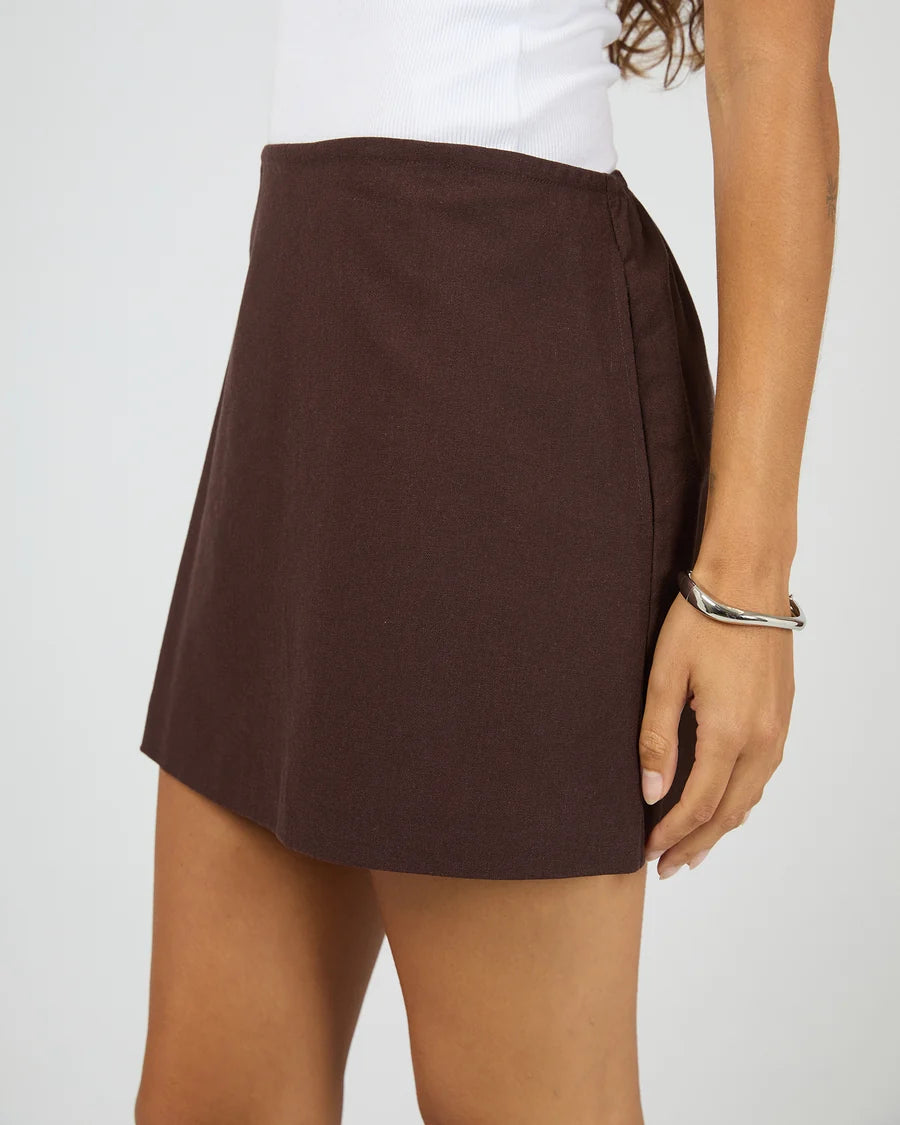 SILENT THEORY - Bowie Mini Skirt - CHOCOLATE