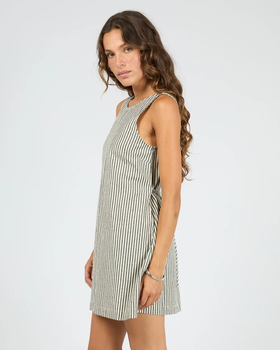 SILENT THEORY - Sunday Tie Waist Mini Dress - BLACK