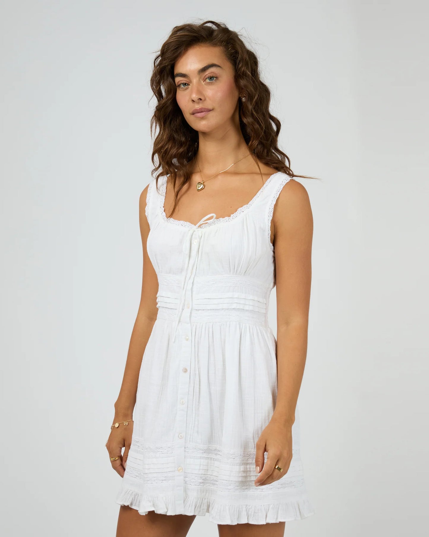 ALL ABOUT EVE - Dusty Mini Dress White