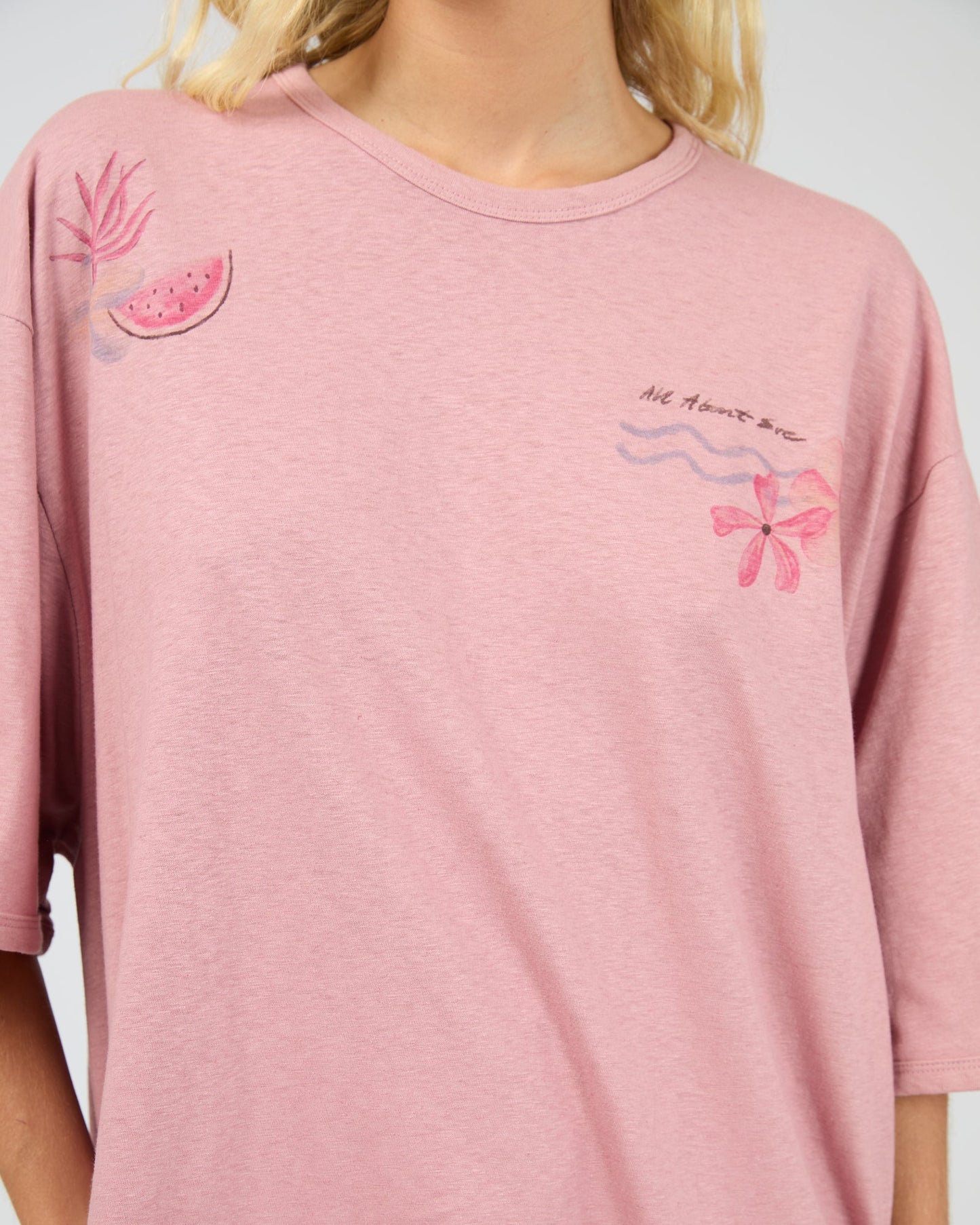 All About Eve - Vacay Oversized Tee - PINK