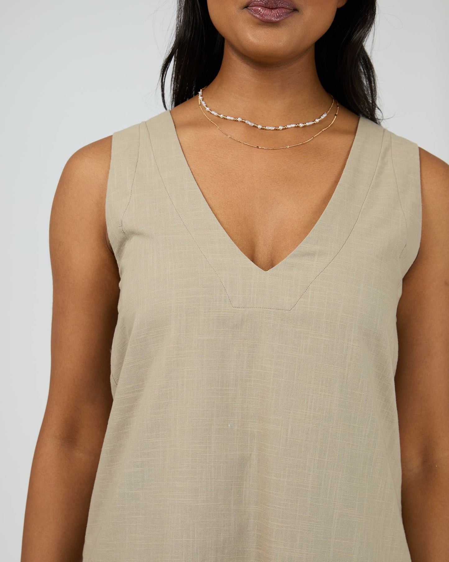 ALL ABOUT EVE - Essential Mini Dress - Stone