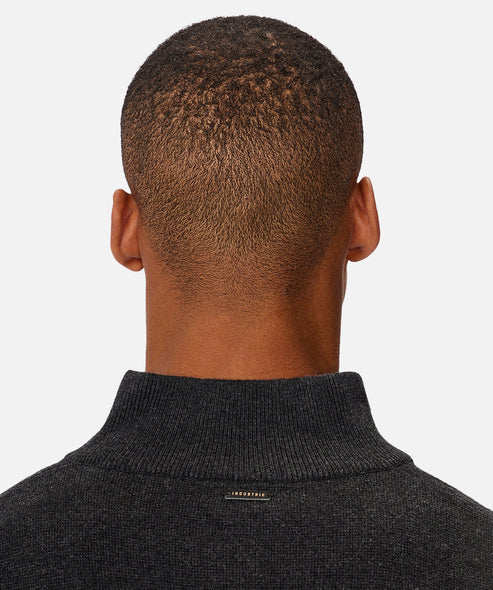 INDUSTRIE - The Lakewood Zip Neck Knit - CHAR 20