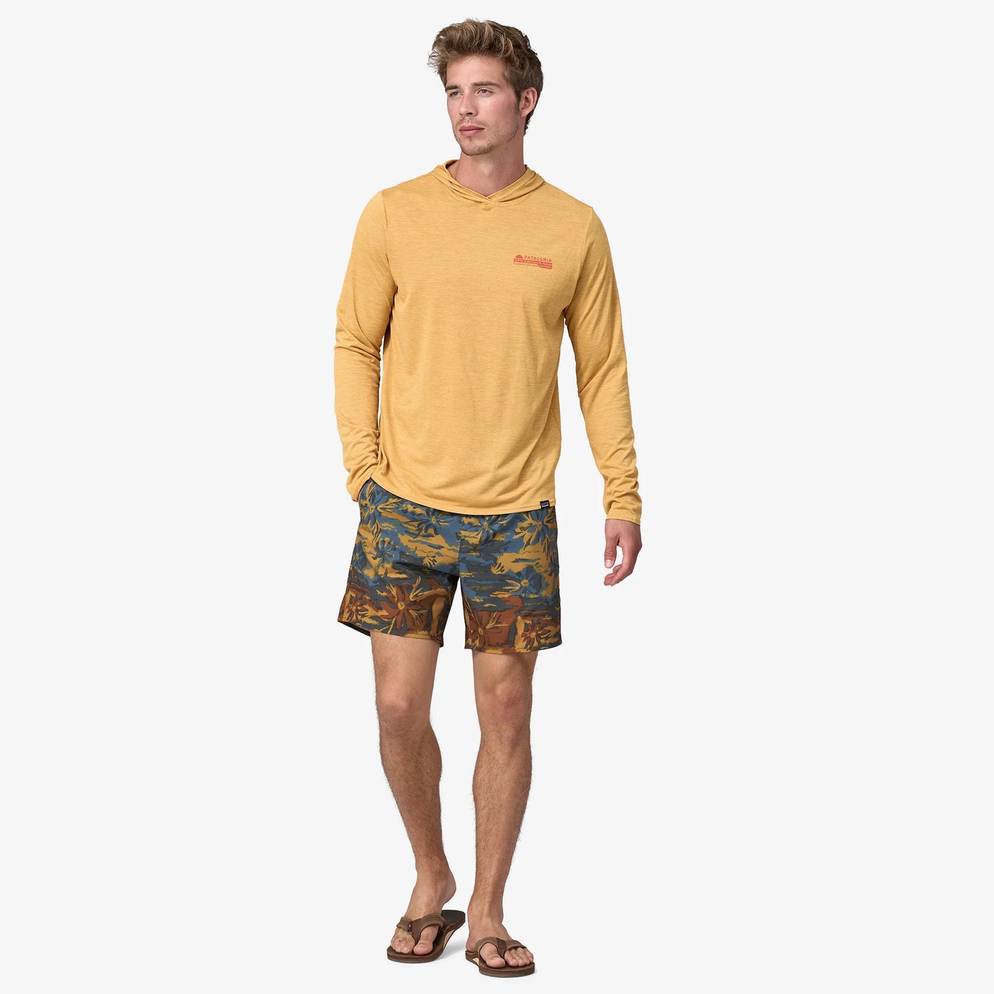 PATAGONIA - Men's Hydropeak Volley Shorts - 16" - Cliffs And Coves PUFFERFISH GOLD