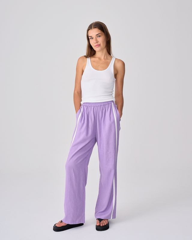 NEAR THE SEA - Linen Racer Pant - Lilac