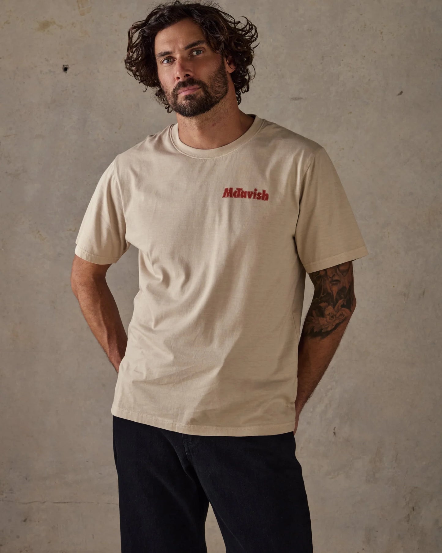 McTAVISH - Glassers Tee by Schuyler Beecroft - Light Tan