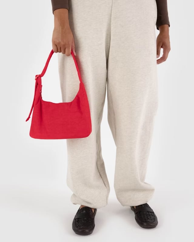 BAGGU - Mini Nylon Shoulder Bag - Candy Apple Red