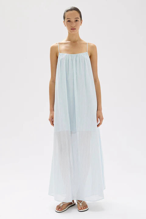 ASSEMBLY LABEL - Cammy Stripe Maxi Dress - Blue Haze / White