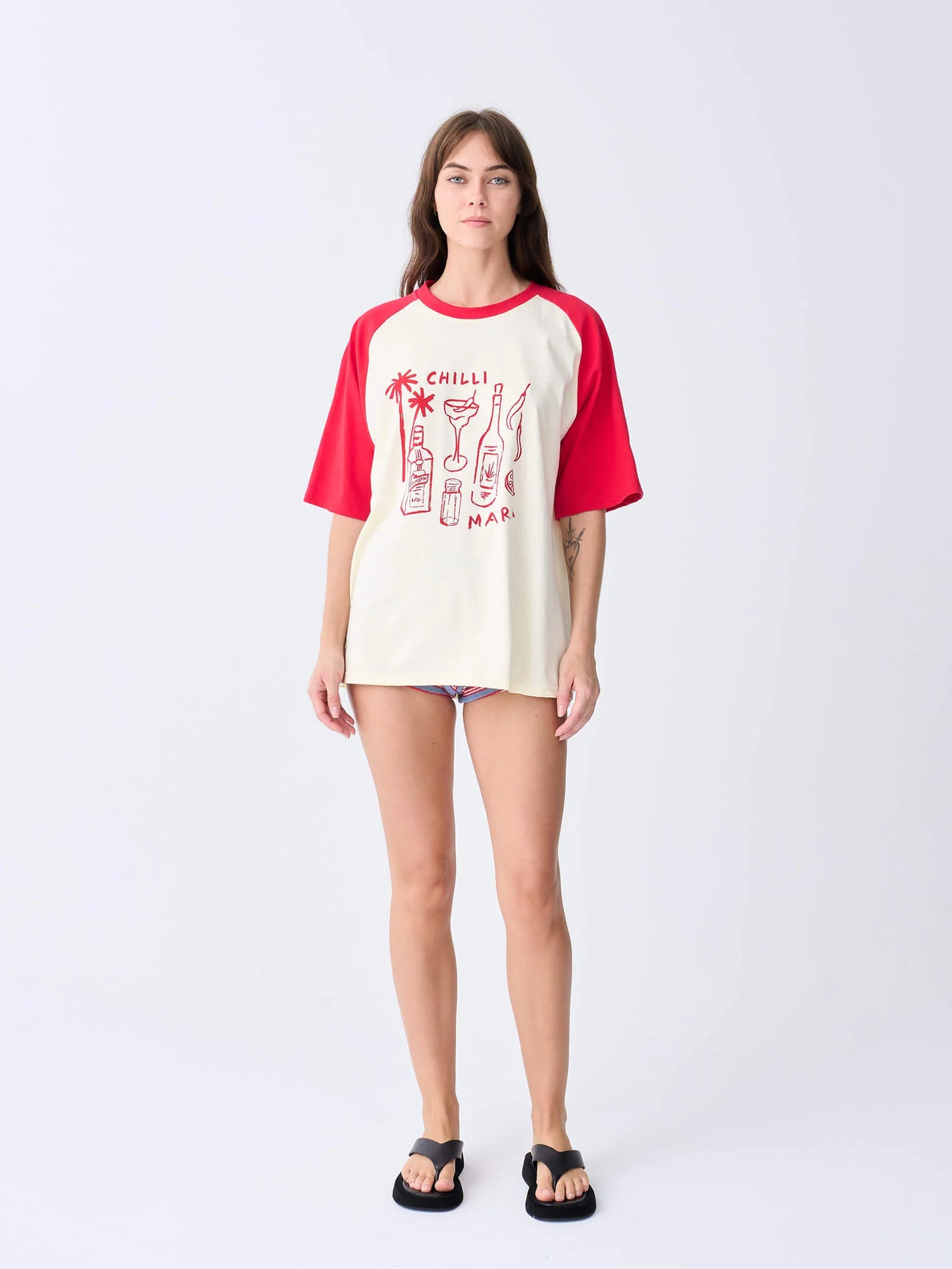 NEAR THE SEA - Chilli Marg Raglan Tee