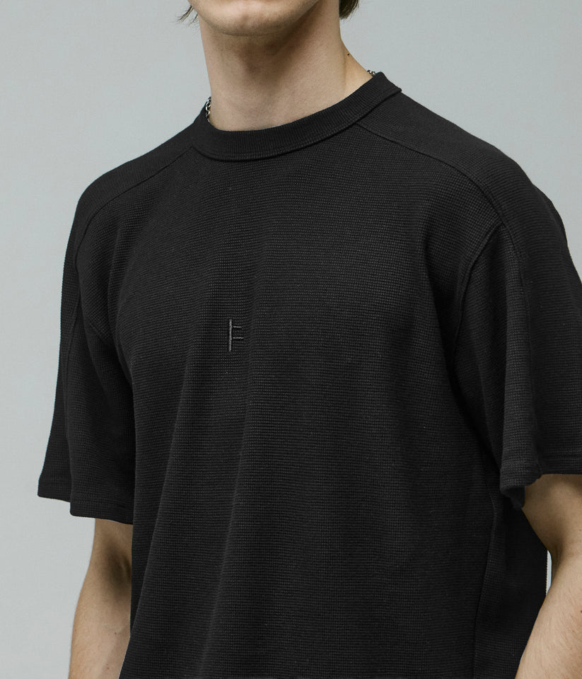 FORMER - FRANCHISE WAFFLE SHIRT - BLACK