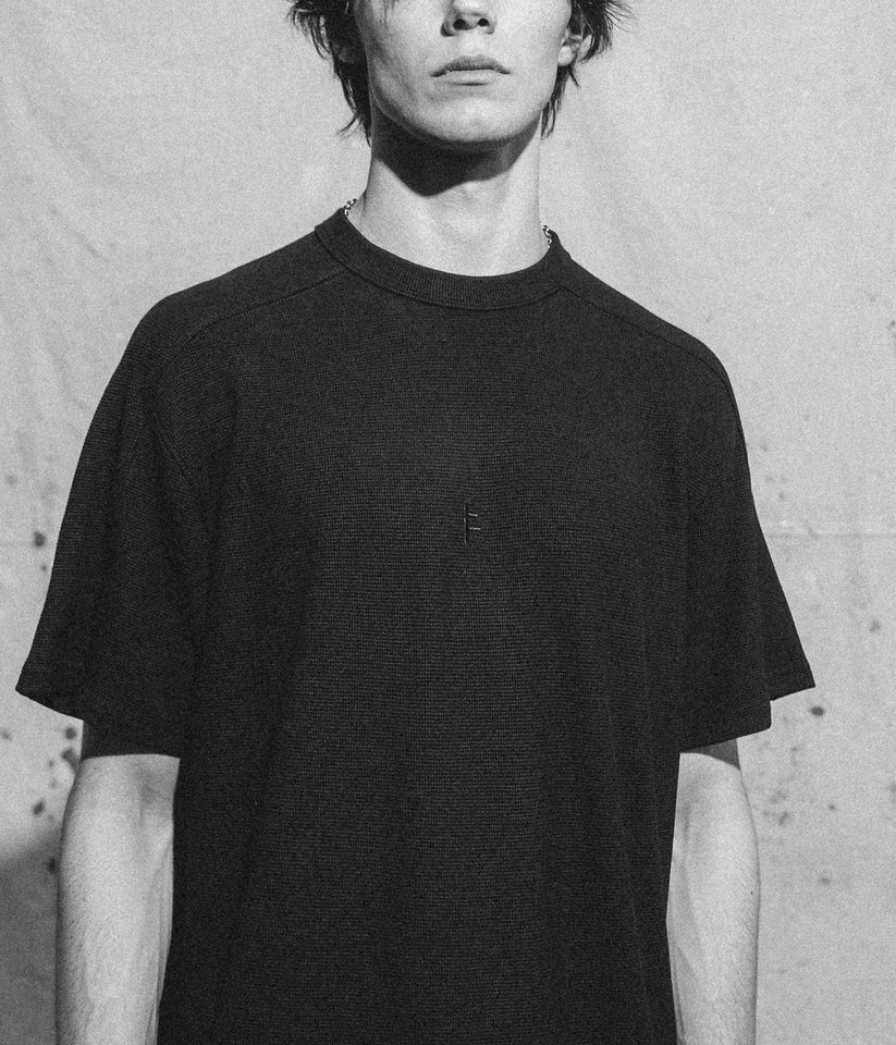 FORMER - FRANCHISE WAFFLE SHIRT - BLACK