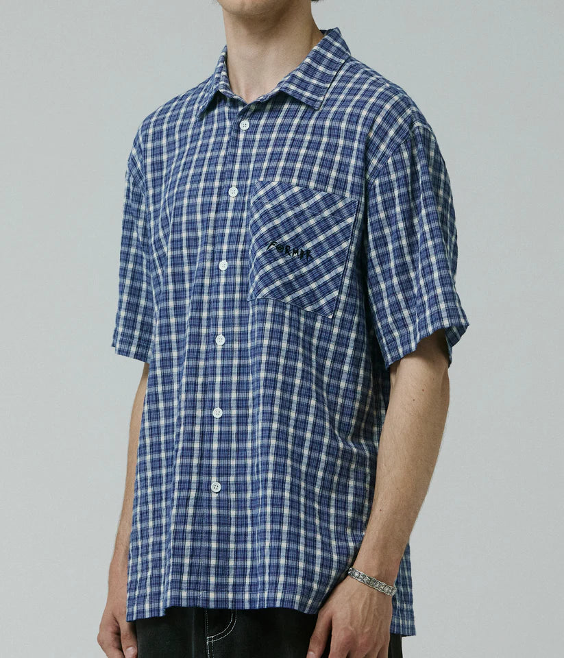 FORMER - MANNERS CHECK SS SHIRT // VINTAGE NAVY