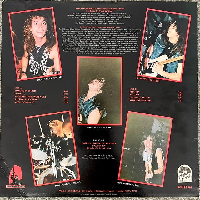 EXODUS Bonded By Blood LP Rare Heavy Metal UK