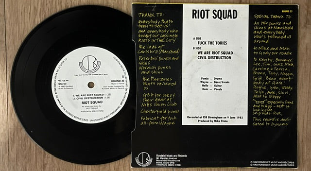 RIOT SQUAD Fuck The Tories 7'' vinyl UK Punk 1982