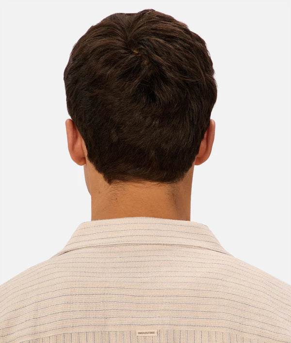 INDUSTRIE - The Frescati Short Sleeve Shirt - Off White / Blue / Grey