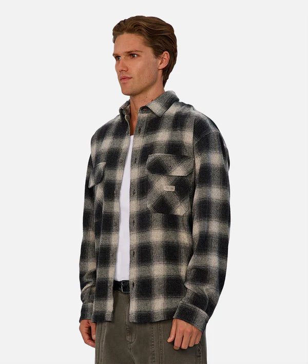 INDUSTRIE - The Alameda L/S Shirt - Charcoal Grey