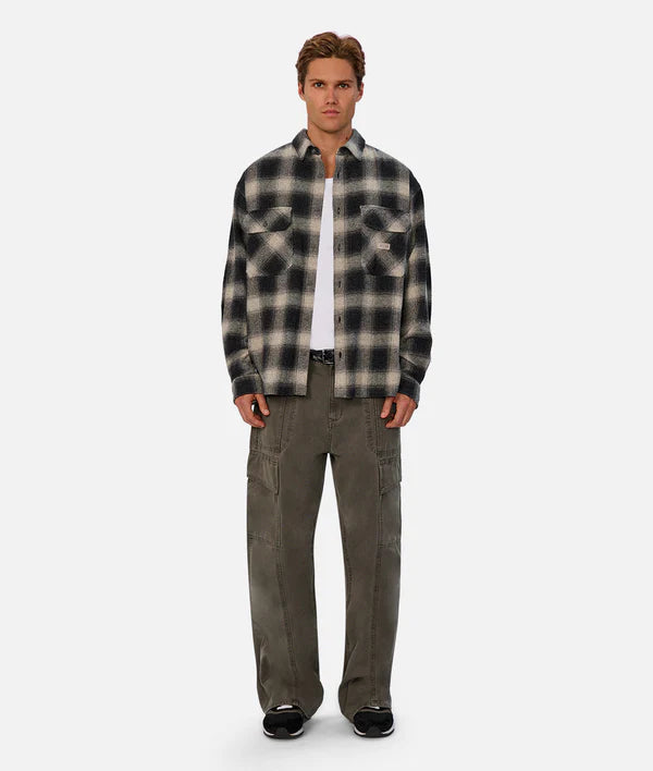 INDUSTRIE - The Alameda L/S Shirt - Charcoal Grey