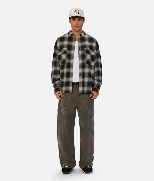 INDUSTRIE - The Alameda L/S Shirt - Charcoal Grey