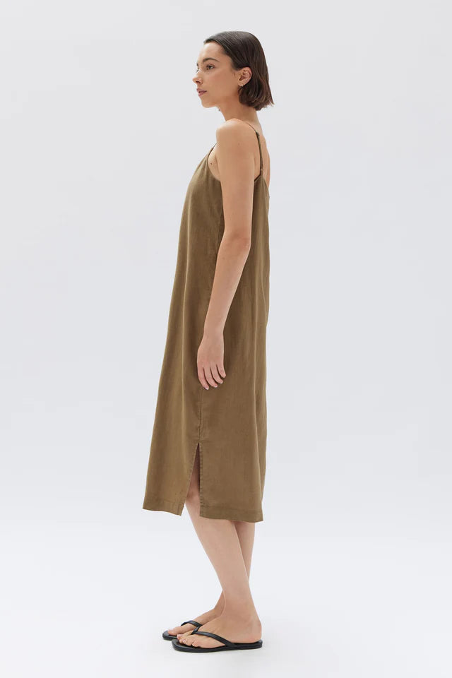 ASSEMBLY LABEL - Linen Slip Dress - Pea