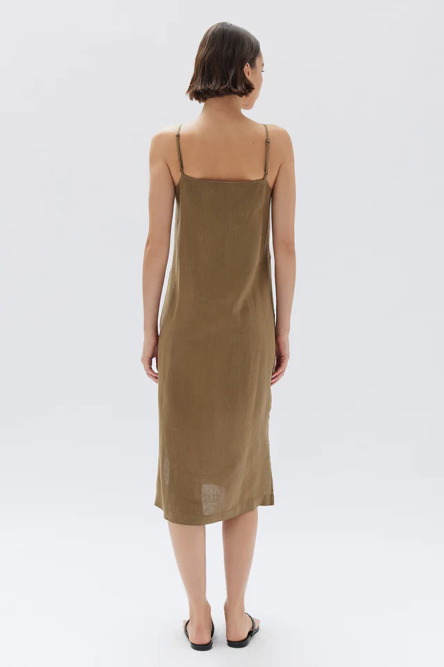 ASSEMBLY LABEL - Linen Slip Dress - Pea