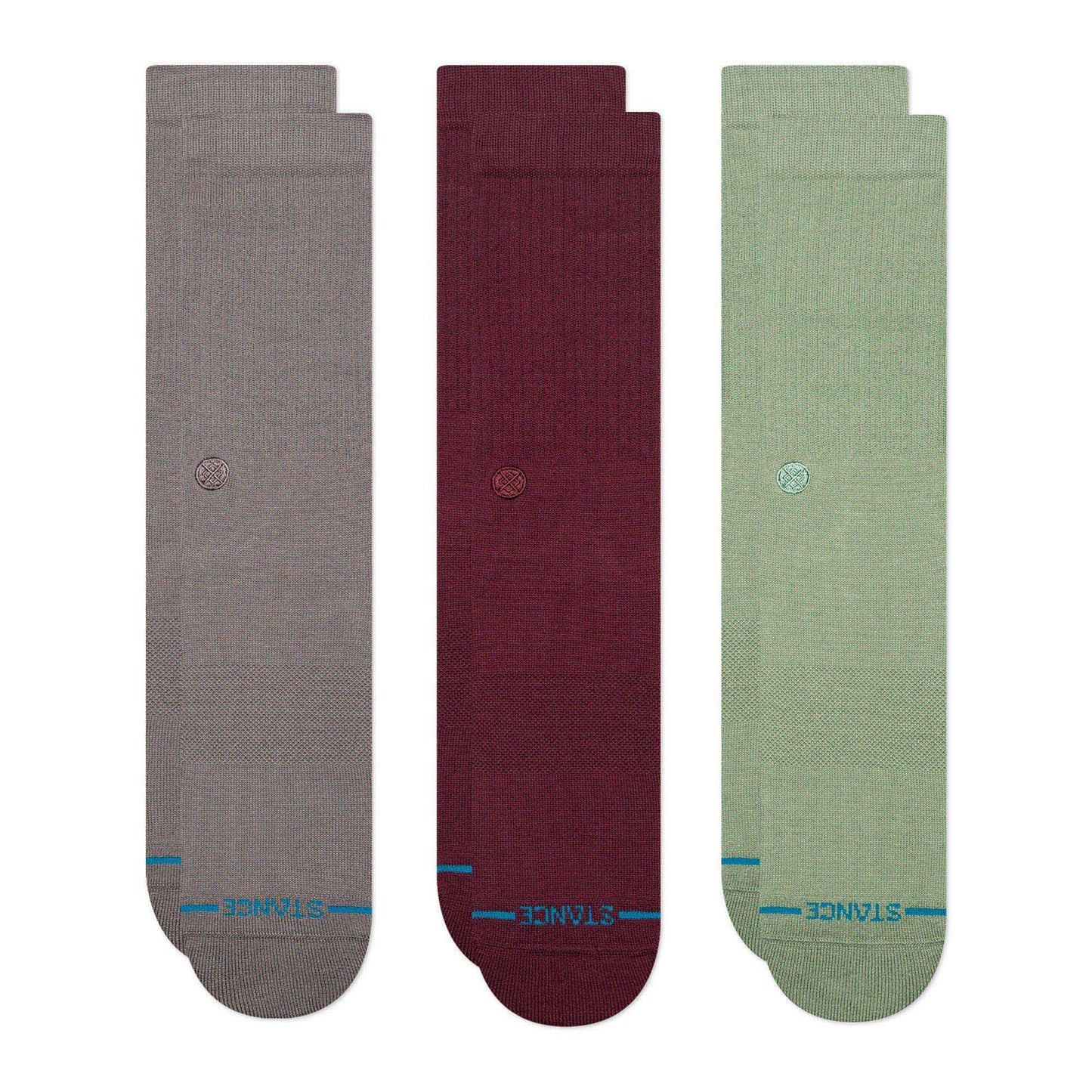 STANCE - ICON CREW SOCKS 3 PACK - DARK GREY