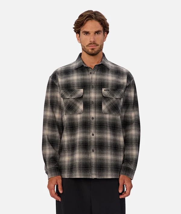 INDUSTRIE - The Alhambra L/S Shirt - Olive Combo