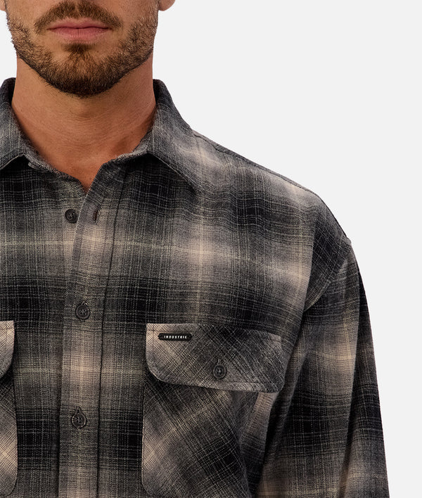 INDUSTRIE - The Alhambra L/S Shirt - Olive Combo