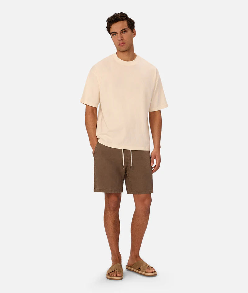 INDUSTRIE - The Marina Linen Short - Bark 25