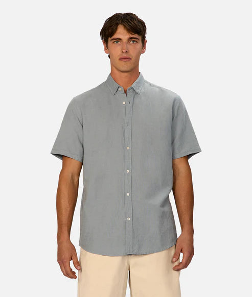 INDUSTRIE - The Tennyson Linen Blend S/S Shirt - ADRIACTIC