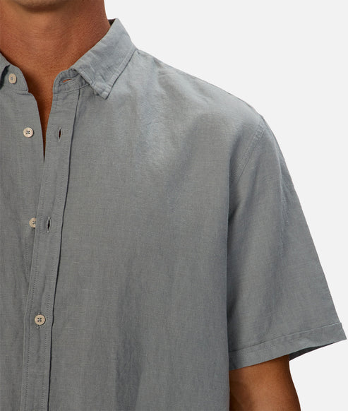 INDUSTRIE - The Tennyson Linen Blend S/S Shirt - ADRIACTIC