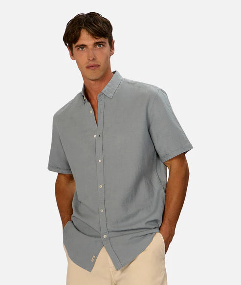 INDUSTRIE - The Tennyson Linen Blend S/S Shirt - ADRIACTIC