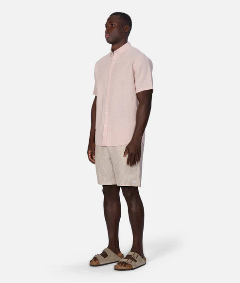 INDUSTRIE - The Tennyson Linen Blend S/S Shirt - Lt PINK