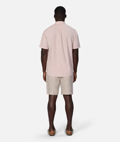 INDUSTRIE - The Tennyson Linen Blend S/S Shirt - Lt PINK