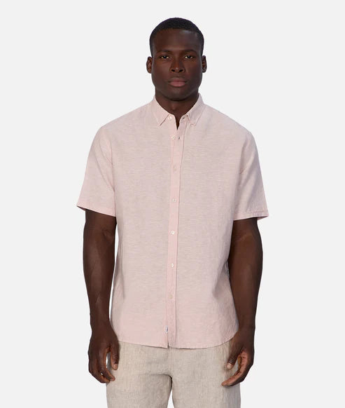INDUSTRIE - The Tennyson Linen Blend S/S Shirt - Lt PINK