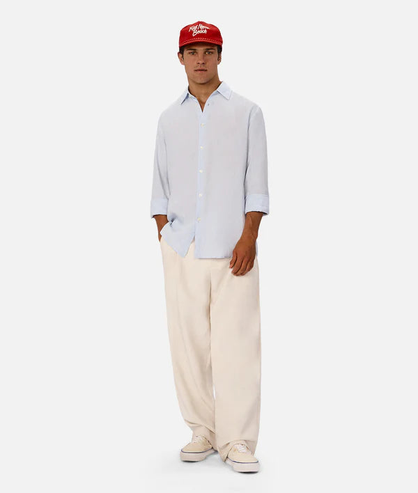 INDUSTRIE - The St Martins Long Sleeve Linen Shirt - Powder Blue