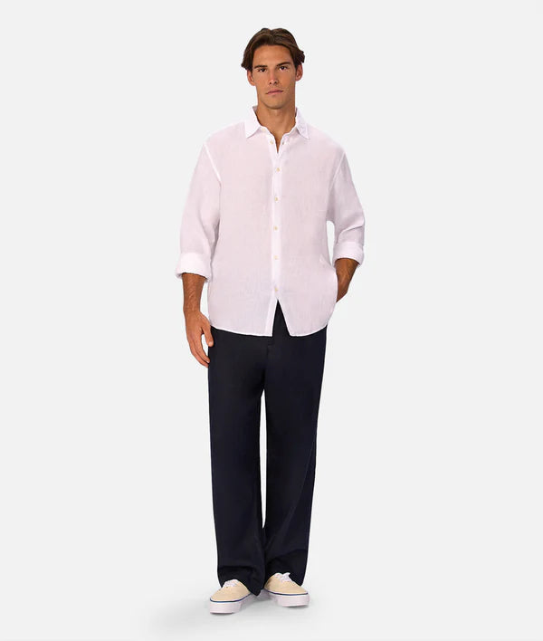 INDUSTRIE - The St Martins Long Sleeve Linen Shirt - Winter White